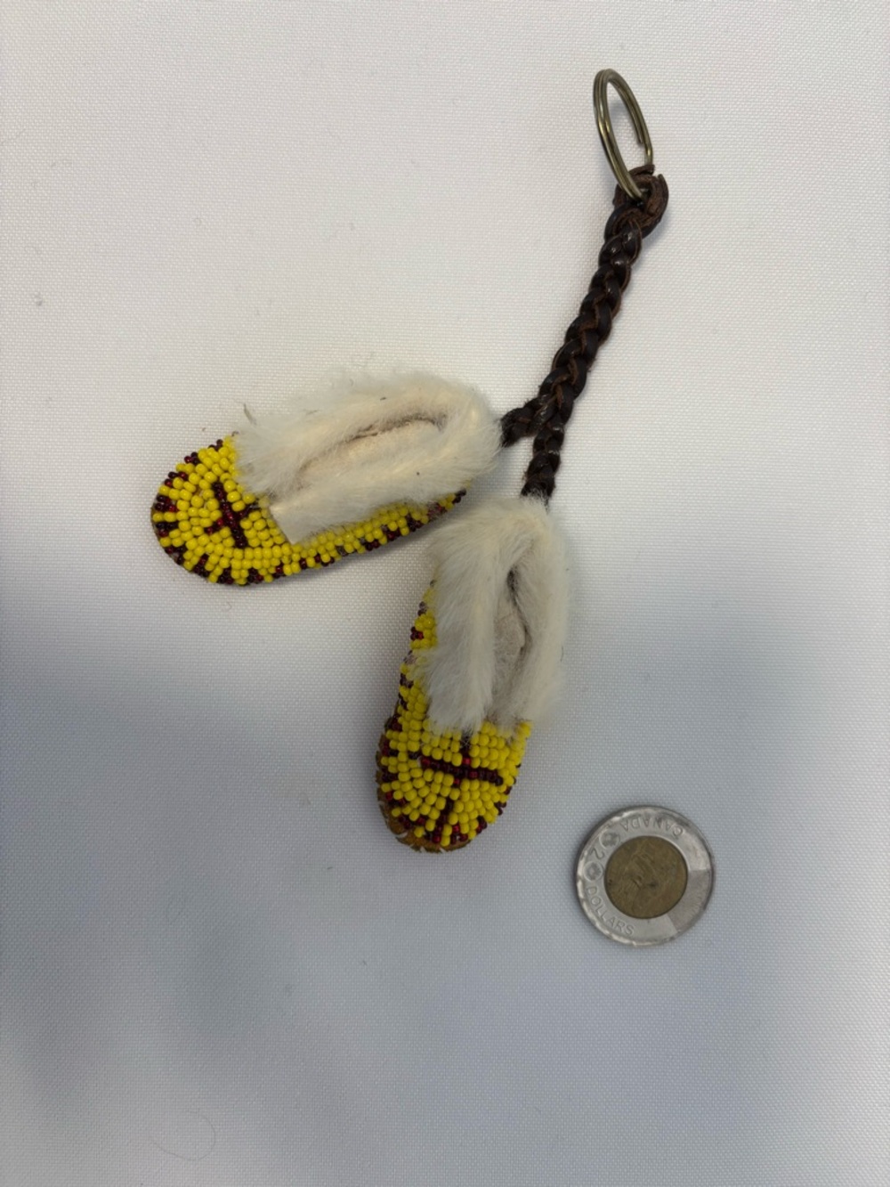 Vintage Beaded Moccasin Keychain. Circa 1990s